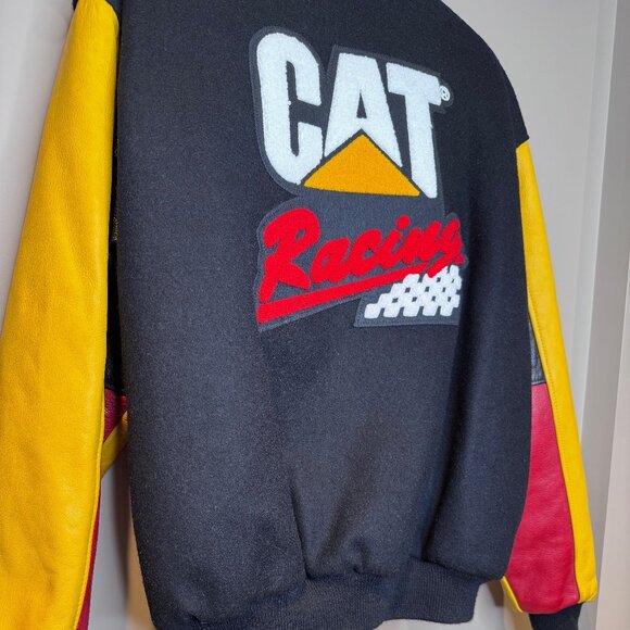 Vintage "CAT Racing" Jacket | Caterpillar | Authentic Leather & Wool | Medium - Picture 3 of 9